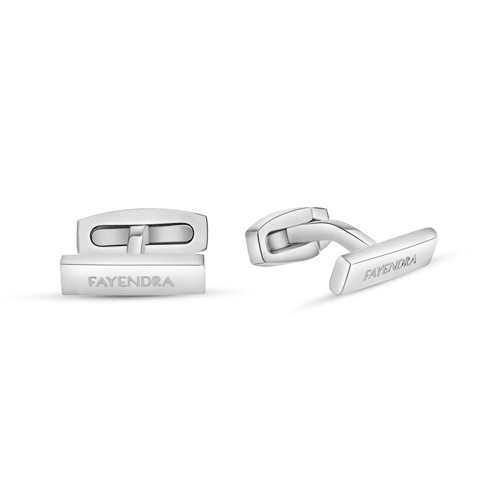 Stainless Steel Cufflink 316L Silver Plated With LOGO