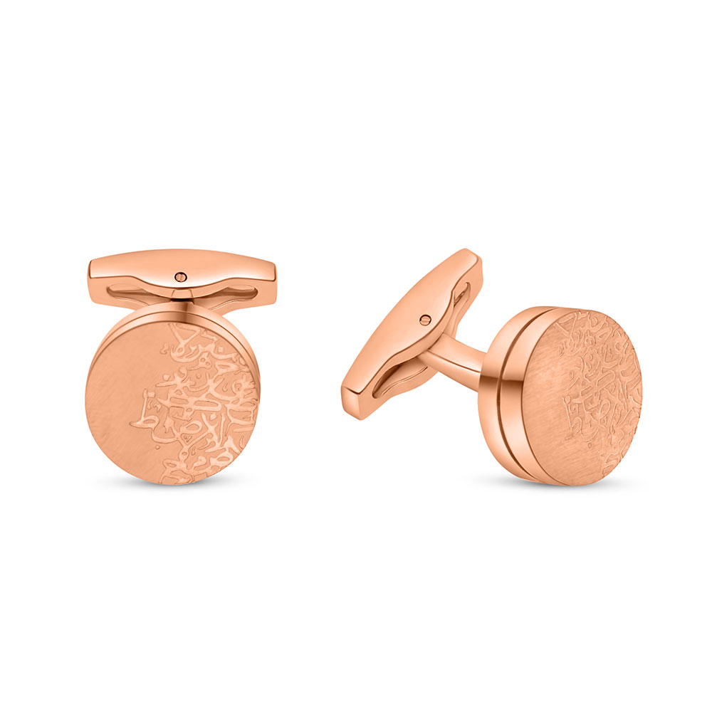 Stainless Steel Cufflink 316L Rose Gold Plated 