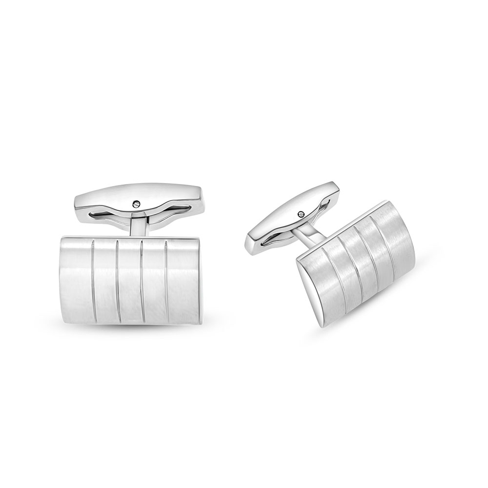 Stainless Steel Cufflink 316L Silver Plated 