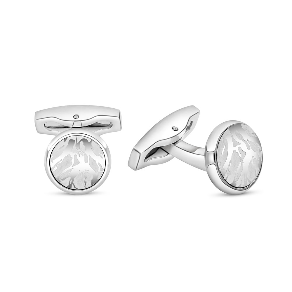 Stainless Steel Cufflink 316L Silver Plated 