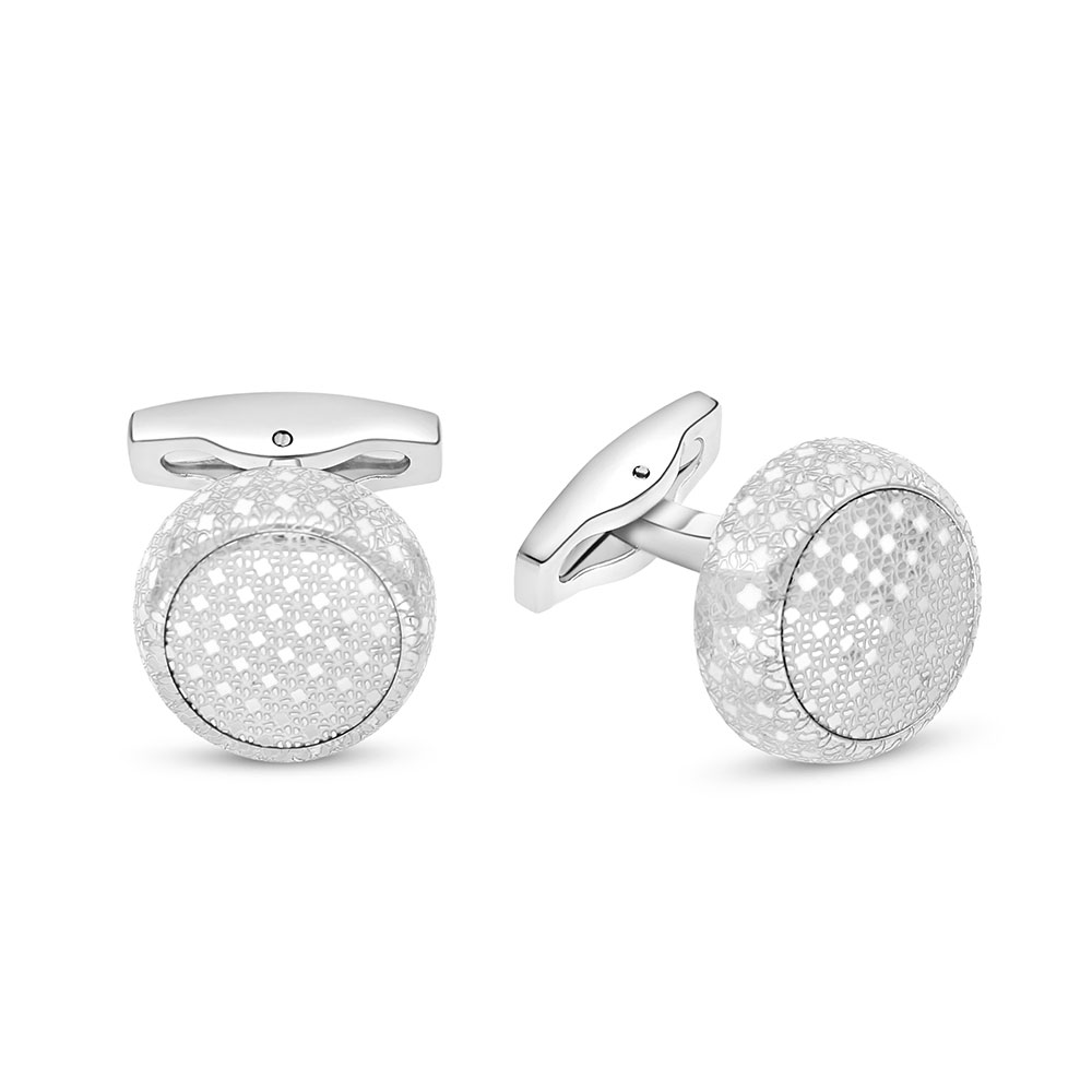 Stainless Steel Cufflink 316L Silver Plated 