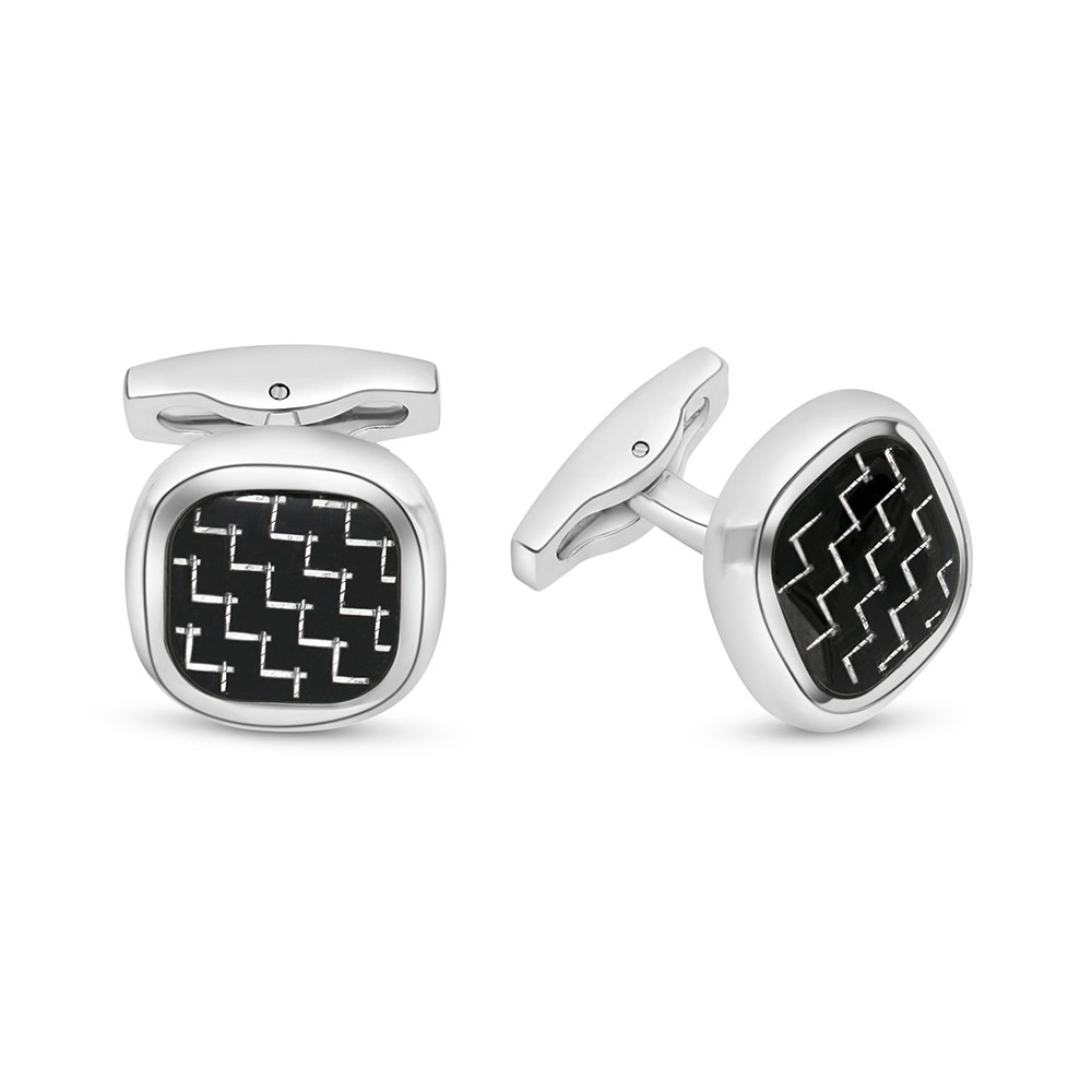 Stainless Steel Cufflink 316L Silver Plated 