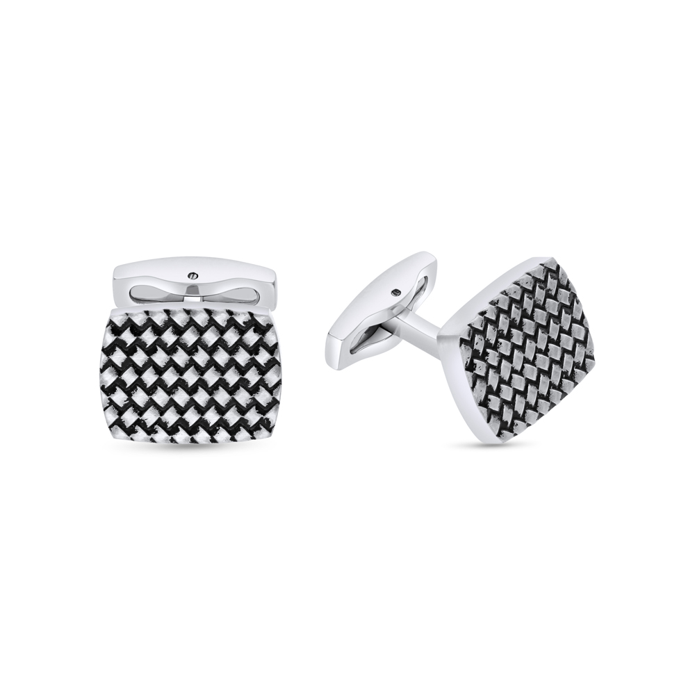 Stainless Steel Cufflink 316L Silver And Black Plated 