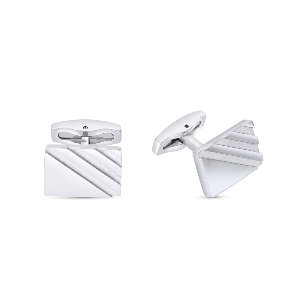 Stainless Steel Cufflink 316L Silver Plated 