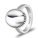 Sterling Silver 925 Ring Rhodium Plated Embedded With NATURAL AGATE