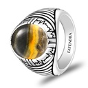 Sterling Silver 925 Ring Rhodium Plated Embedded With ECLIPSE STONE