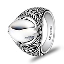 Sterling Silver 925 Ring Rhodium Plated Embedded With NATURAL AGATE