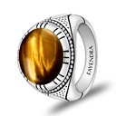 Sterling Silver 925 Ring Rhodium Plated Embedded With ECLIPSE STONE