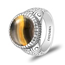 Sterling Silver 925 Ring Rhodium Plated Embedded With ECLIPSE STONE