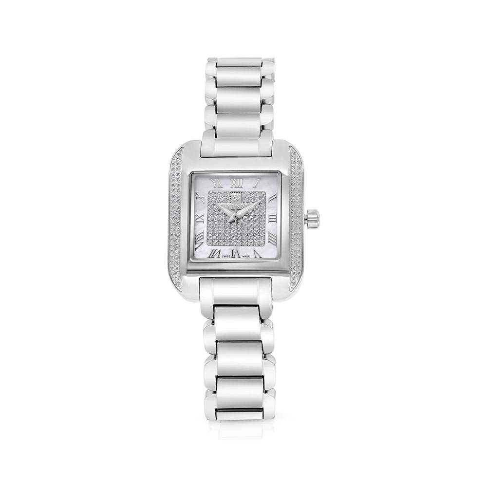 Stainless Steel 316 Watch Embedded With White Zircon - MOP DIAL