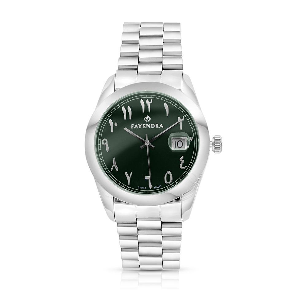 ساعة رجالي ستانلس ستيل عيار 316 GREEN DIAL