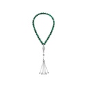 Rosary 45 Sterling Silver 925 Set Oxidized Embedded With Malachite Bead 08 ML LOGO