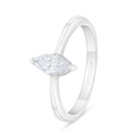 Sterling Silver 925 Ring Rhodium Plated Embedded With White Zircon