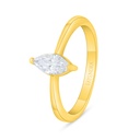 Sterling Silver 925 Ring Golden Plated Embedded With White Zircon