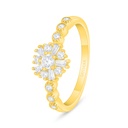 Sterling Silver 925 Ring Golden Plated Embedded With White Zircon