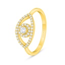 Sterling Silver 925 Ring Golden Plated Embedded With White Zircon