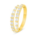 Sterling Silver 925 Ring Golden Plated Embedded With White Zircon