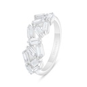 Sterling Silver 925 Ring Rhodium Plated Embedded With White Zircon