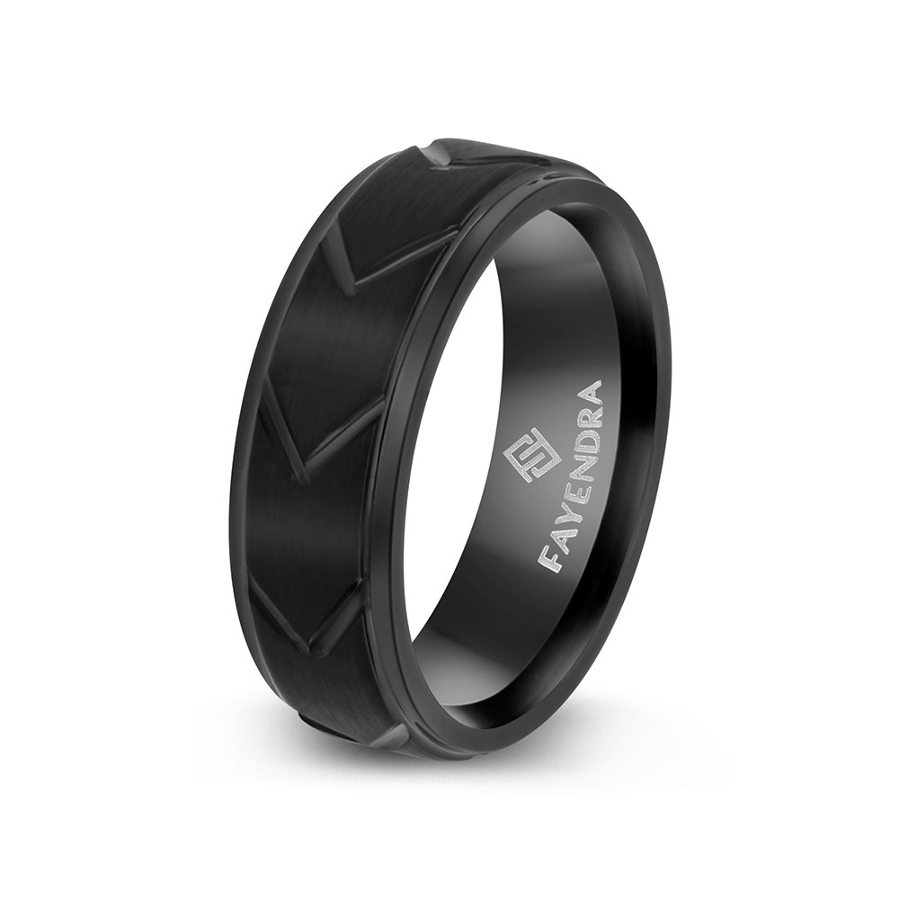 Tungsten Carbide Wedding Ring Black Plated For Men