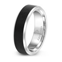 Tungsten Carbide Wedding Ring Silver And Black Plated For Men