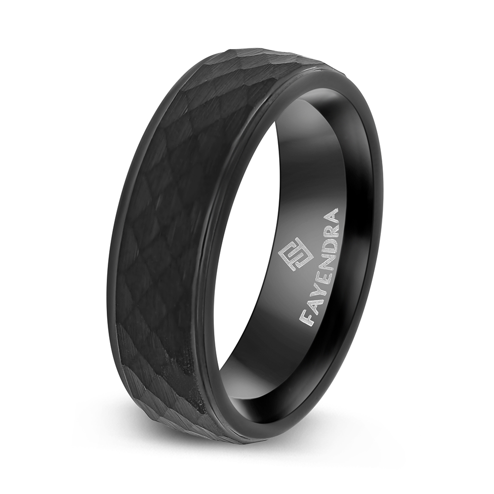 Tungsten Carbide Wedding Ring Black Plated For Men