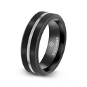 Tungsten Carbide Wedding Ring Black And Silver Plated For Men