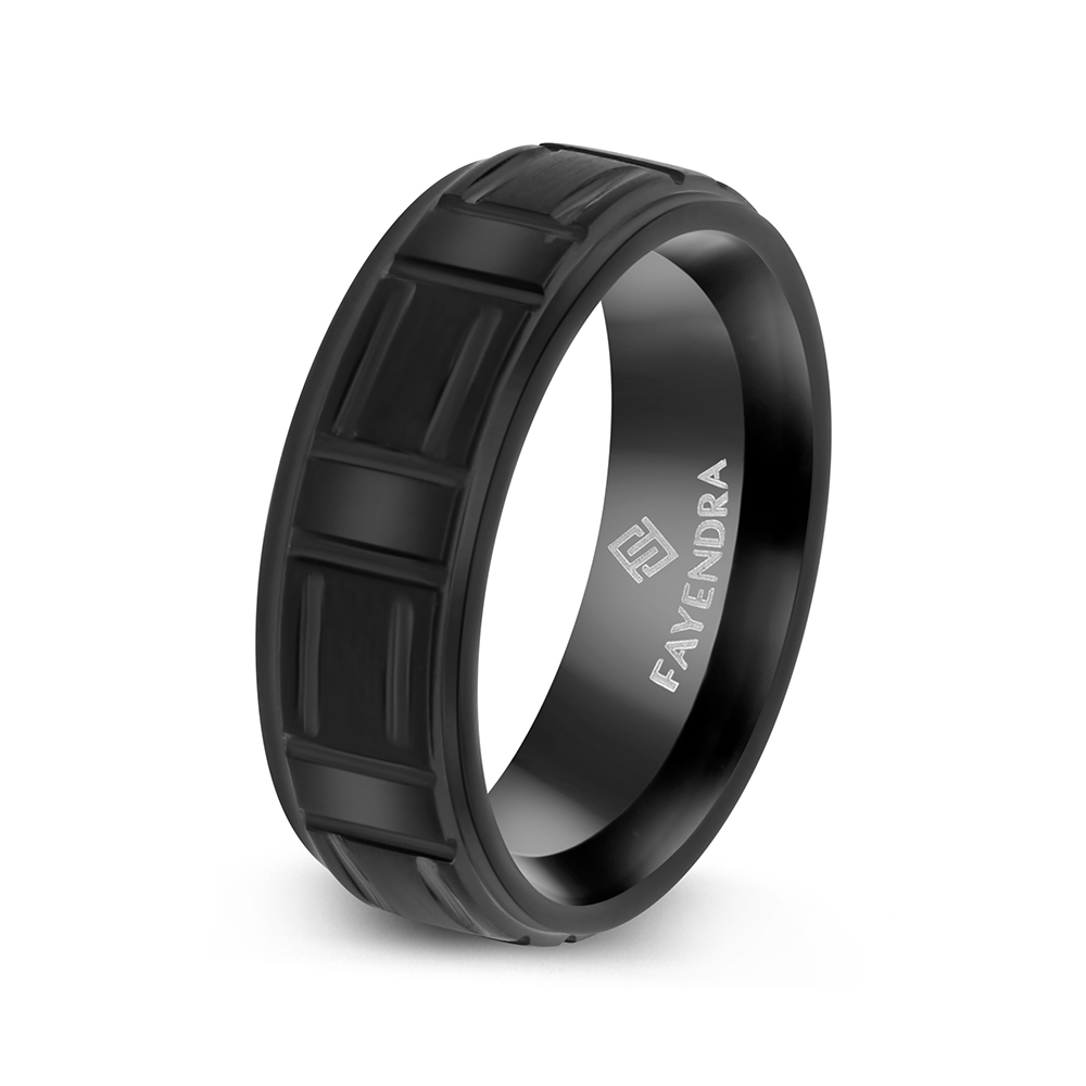 Tungsten Carbide Wedding Ring Black Plated For Men