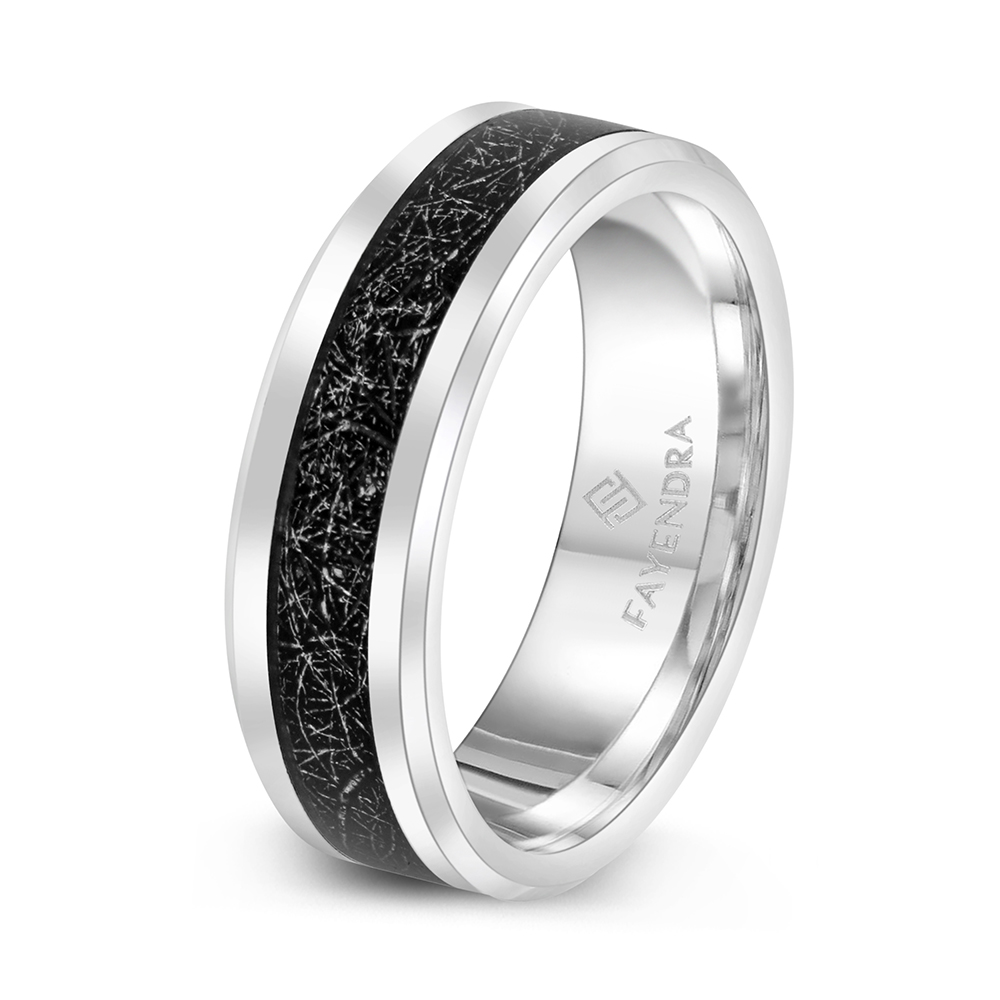 Tungsten Carbide Wedding Ring Silver Plated For Men