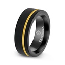 Tungsten Carbide Wedding Ring Black And Golden Plated For Men