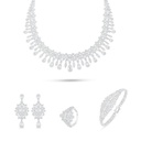 Sterling Silver 925 SET Rhodium Plated Embedded With White Zircon