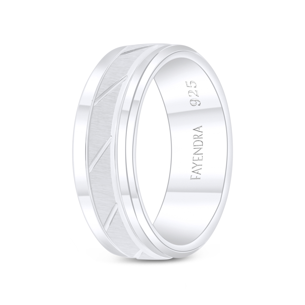 Tungsten Carbide Wedding Ring Rhodium Plated For Men