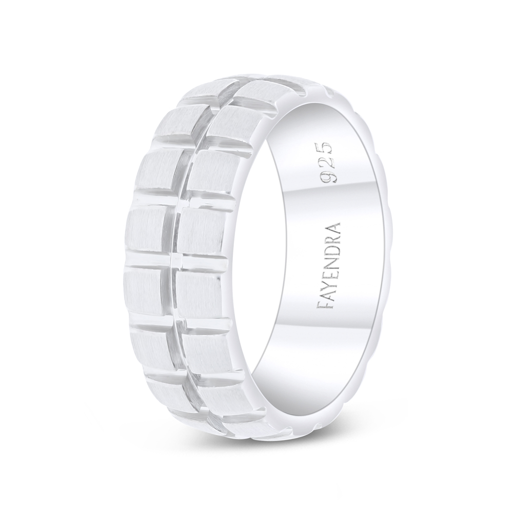 Tungsten Carbide Wedding Ring Rhodium Plated For Men