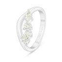 Sterling Silver 925 Ring Rhodium Plated Embedded With Yellow Diamond 