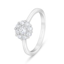 Sterling Silver 925 Ring Rhodium Plated Embedded With White Zircon