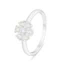 Sterling Silver 925 Ring Rhodium Plated Embedded With Yellow Diamond 