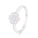 Sterling Silver 925 Ring Rhodium Plated Embedded With Pink Zircon 