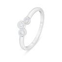 Sterling Silver 925 Ring Rhodium Plated Embedded With White Zircon