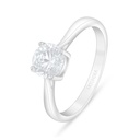 Sterling Silver 925 Ring Rhodium Plated Embedded With White Zircon