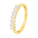 Sterling Silver 925 Ring Golden Plated Embedded With White Zircon