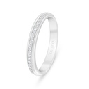 Sterling Silver 925 Ring Rhodium Plated Embedded With White Zircon