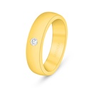Sterling Silver 925 Ring Golden Plated Embedded With White Zircon