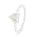 Sterling Silver 925 Ring Rhodium Plated Embedded With Yellow Diamond 