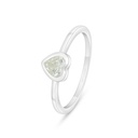 Sterling Silver 925 Ring Rhodium Plated  Embedded With Yellow Diamond 