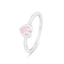 Sterling Silver 925 Ring Rhodium Plated Embedded With Pink Zircon 