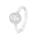 Sterling Silver 925 Ring Rhodium Plated Embedded With White Zircon