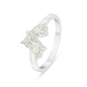 Sterling Silver 925 Ring Rhodium Plated Embedded With Yellow Diamond And White Zircon