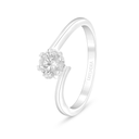 Sterling Silver 925 Ring Rhodium Plated Embedded With White Zircon