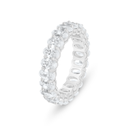 Sterling Silver 925 Ring Rhodium Plated Embedded With White Zircon