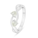 Sterling Silver 925 Ring Rhodium Plated Embedded With Yellow Diamond 