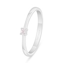 Sterling Silver 925 Ring Rhodium Plated Embedded With Pink Zircon 